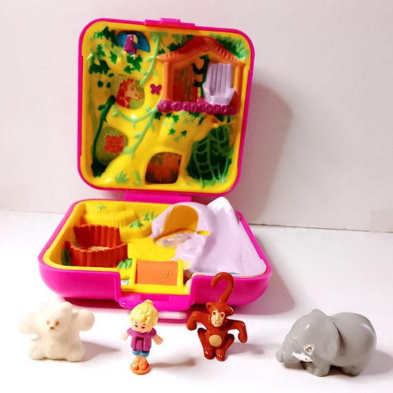 POLLY POCKET 1989 Bluebird china Wild Zoo World Excellent complete playset