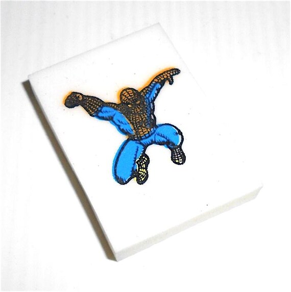 SPIDERMAN - MAN RAGNO 70s hanna-barbera Mangura plastic eraser hong kong rubber gomma gommina radiergummi mint
