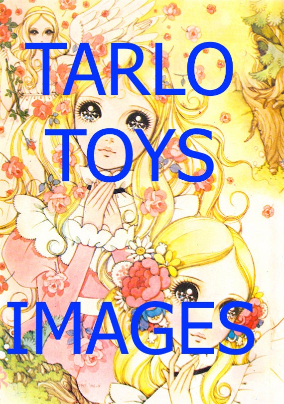 Showa era big eyes image super kawaii romantic digital editable JPEG - 15.8MB