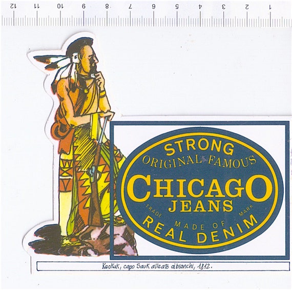 CHICAGO JEANS 80s italy  promo sticker adesiva pubblicitaria