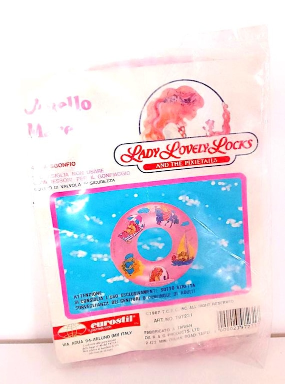 Lady Lovely Locks and the Pixietails 1987 tcfc eurostil italy inflatable ring toy - inflatable ring for sea misb - pink