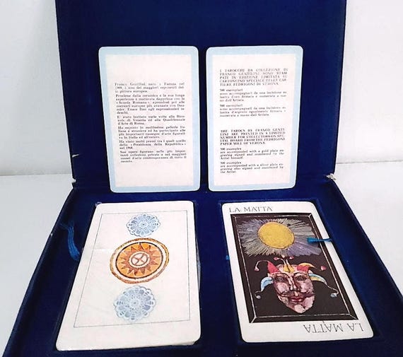 Franco Gentilini Tarot 1975 Fedrigoni Italy box set 2 decks 78 cards - 2 decks 78 cards mint in box rare