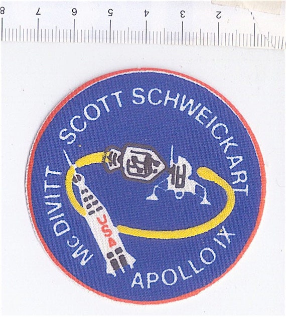 APOLLO IX Mc Divitt, Scott, Schweickart  80s italy clothing patch - toppa in stoffa fashion paninaro preppy