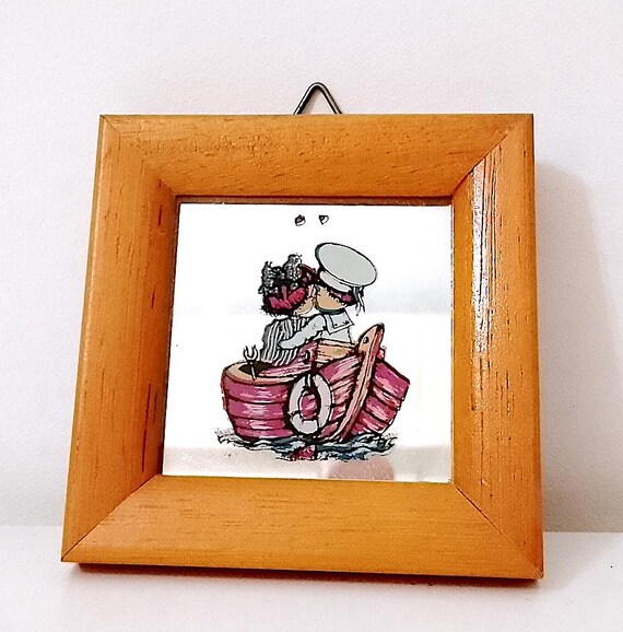RIGHETTI  80s italy tiny decorative mirror frame Betsey Clark ko  - mini specchietto decorativo da parete quadretto