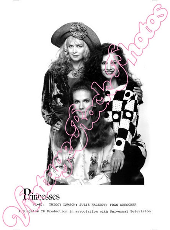 TWIGGY  + Fran Drescher 1989 fashion press promo photo - fotografia da agenzia stampa - 1607TV1989