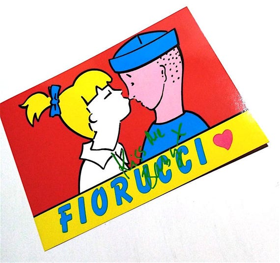 FIORUCCI 80s Beatrice d'Este - Graphic Arts Memories Italy - Postcard - Kiss Me Baby
