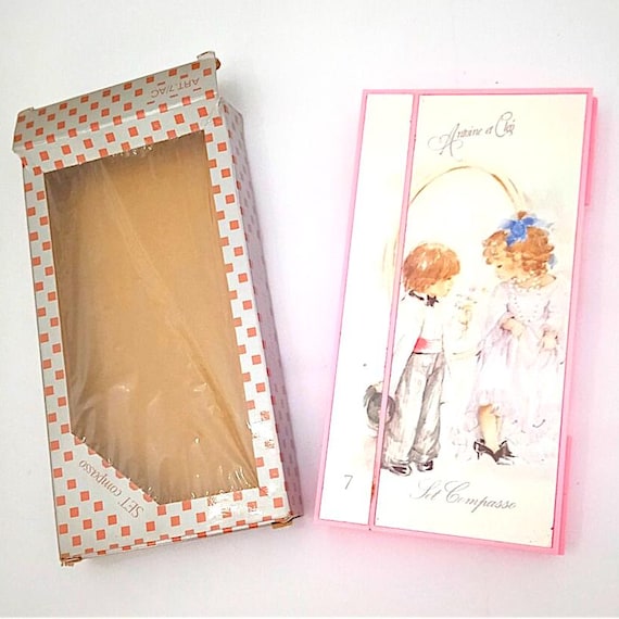 Antoine et Cleo 70s Regis italy school compass kit mint - compass school set new in box