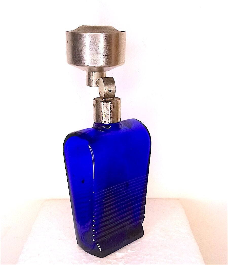 FELCE AZZURRA - PAGLIERI 50er Jahre Italien Vintage seltene leere Parfümflasche Spray blaues Glas - Parfümflasche blaues Glas seltene Pumpe