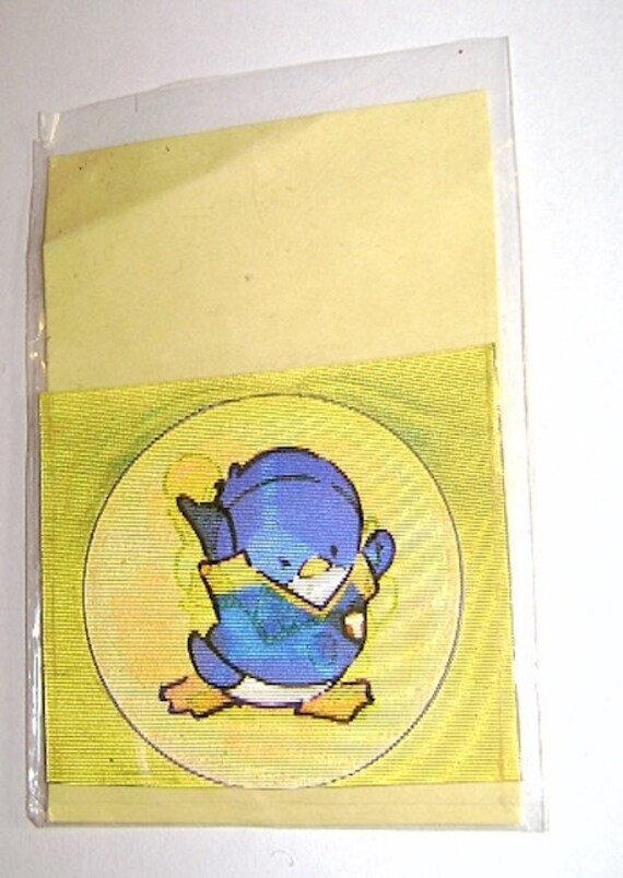 TUXEDOSAM penguin 80s Sanrio Japan holo sticker - adesiva lenticolare mint