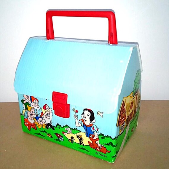 BIANCANEVE - Snow White 80s Walt disney - Fisa Kartotecnica italy plastic lunch bag - cestino per merenda in forex delizioso kawaii