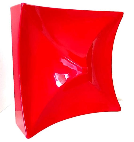 large extroflexion 60s red plastic centerpiece decoration design art