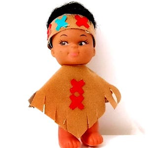 Manitou 80s Hk tiny pocket doll native american kawaii cute small pocket indian doll