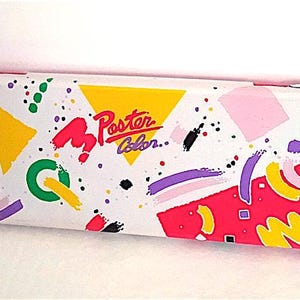 POSTER COLOR 80er Jahre Pass Taiwan Blechmäppchen für die Schule Pop Art - wunderschönes Blechmäppchen