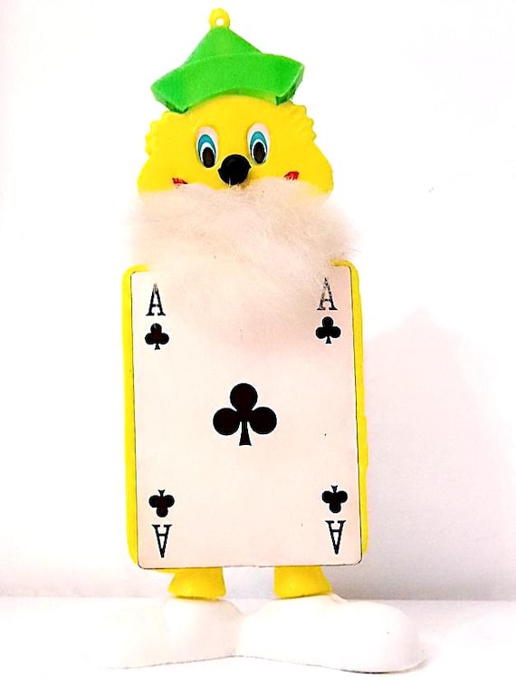 CLOWN PAGLIACCIO playing card 60s italy plastic mascot doll puppet hanging doll blown plastic