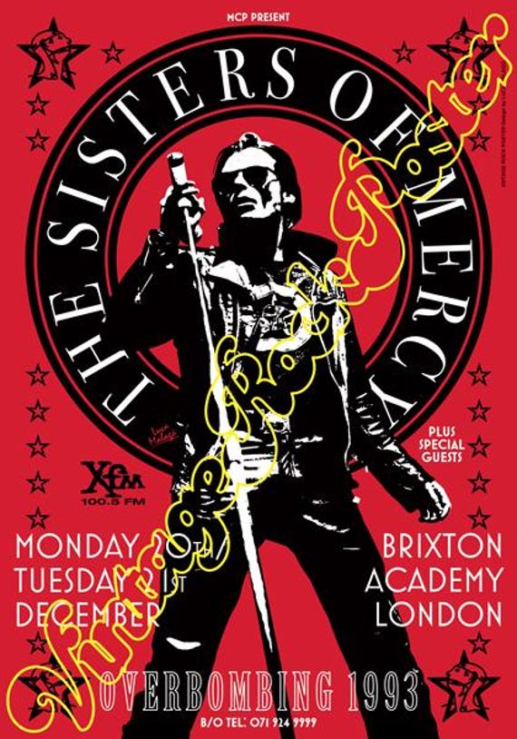 SISTERS of MERCY - London, UK - 20 December 1993 - concert poster -986