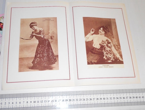 TALMA magia magician maga  80s italy repro 2 photos sepia  - riproduzione anastatica di 2 fotografie d'epoca omaggio giornale italiano