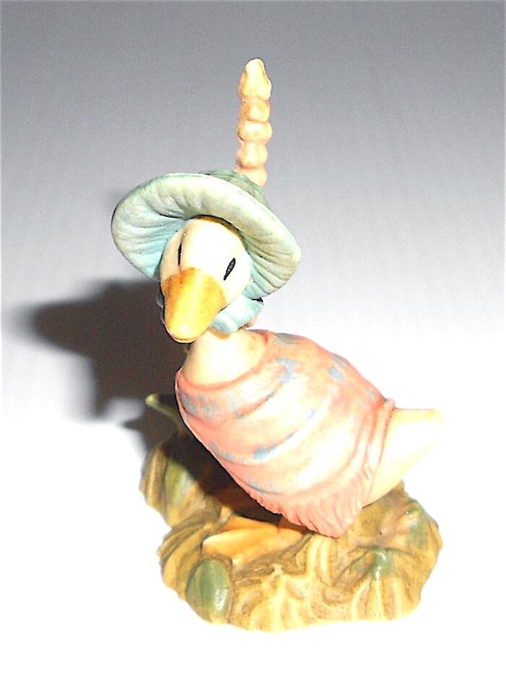 JEMINA puddle duck - Beatrix Potter 1984 Toriart Anri Italy rare vintage miniature figure decoration - duck miniature