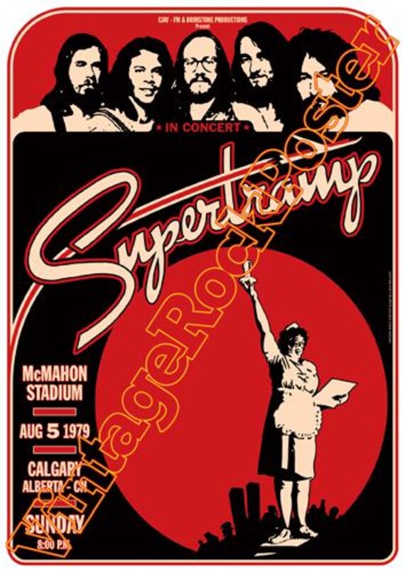 SUPERTRAMP - Calgary, us - 5 August 1979 - concert poster -438