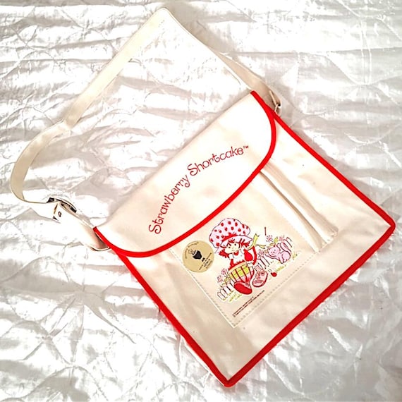 FRAGOLINA - STRAWBERRY SHORTCAKE 70s Mondadori italy beautiful vintage cotton bag mint - new cotton satchel bag