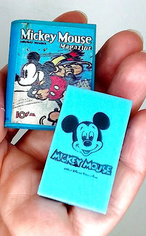 MICKEY MOUSE Magazine 80s Walt Disney book plastic eraser rubber radiergummi rubber rubber super kawaii blue