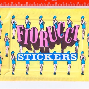 FIORUCCI 80s Panini stickers italy rare sealed envelope with 5 stickers mint - bustina con 5 figurine rarissima sigillata