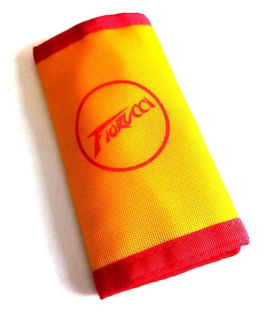 FIORUCCI 80s italy original vintage nylon keychain wallet mint - original yellow nylon keychain case