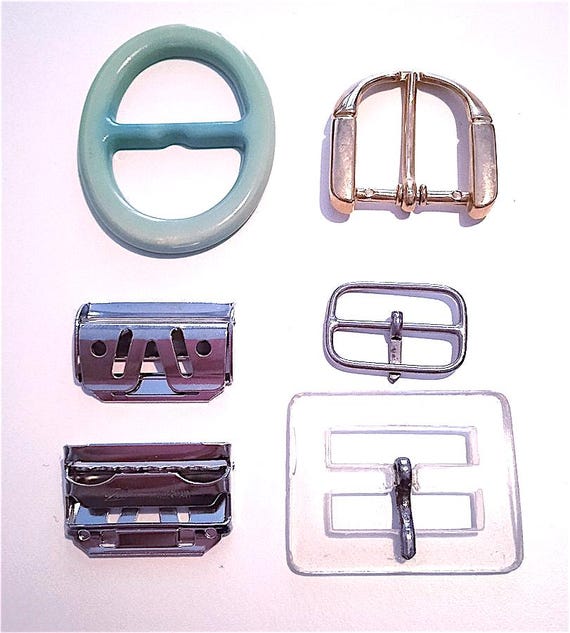 set 6 fibbie per cinture anni 70/80 deliziose