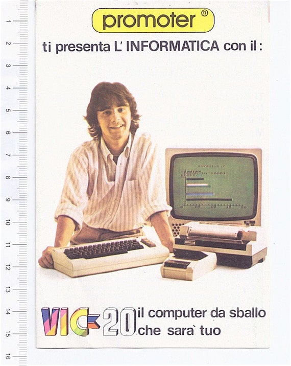 Commodore VIC-20 80s Promoter Italy promo depliant flyer - rare vintage advertising flyer