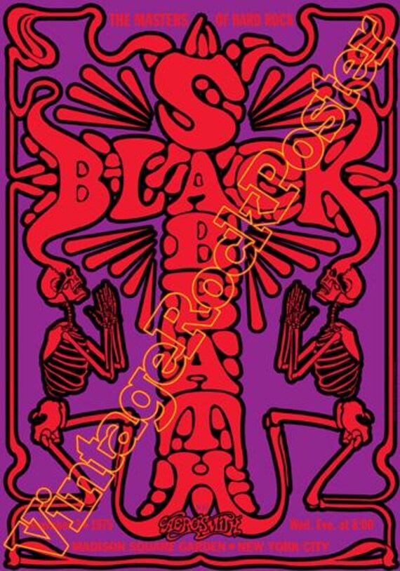 cod.057 - BLACK SABBATH + AEROSMITH - New York, Us - 3 december 1975  -  concert poster