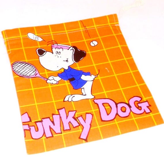 FUNKY DOG 80s Japan cotton lunch bag - mint kawaii orange kindergarten cotton lunch bag