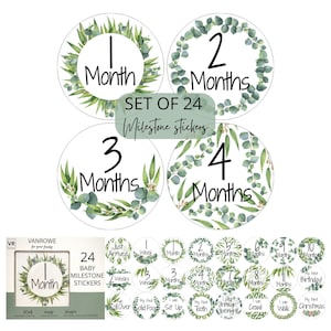 Baby Milestone Stickers Baby cadeau voor baby jongen of meisje Australische pasgeboren Baby Photo Milestone Kaarten set van 24 peel en stick