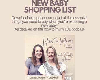 List of things to buy for your new baby - downloadable and printable pdf