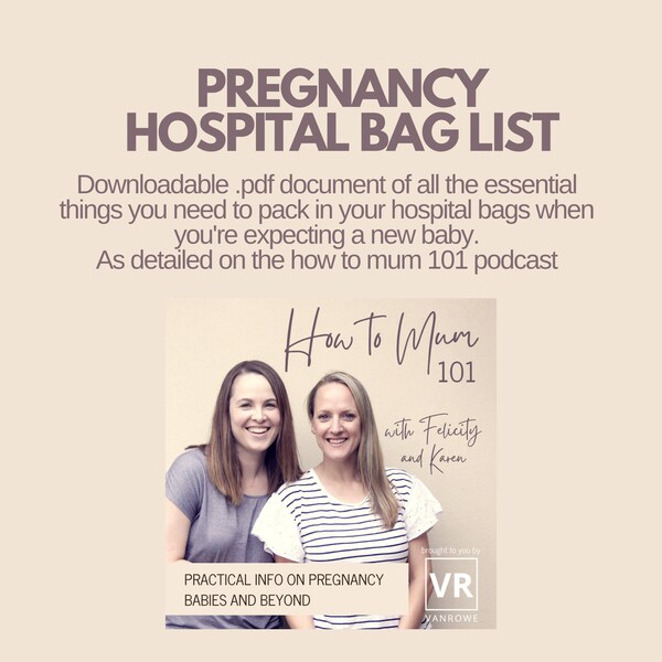 Hospital bag packing list for expecting a new baby - downloadable and printable pdf