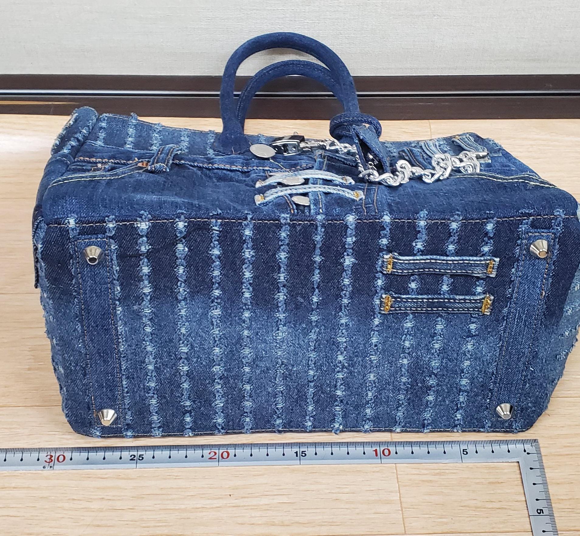 ◆デニムリメイク◆ウォッシュドBAG◆パープル◆No.225◆ Jeans Remake Bag Original 2-way Bag - Etsy