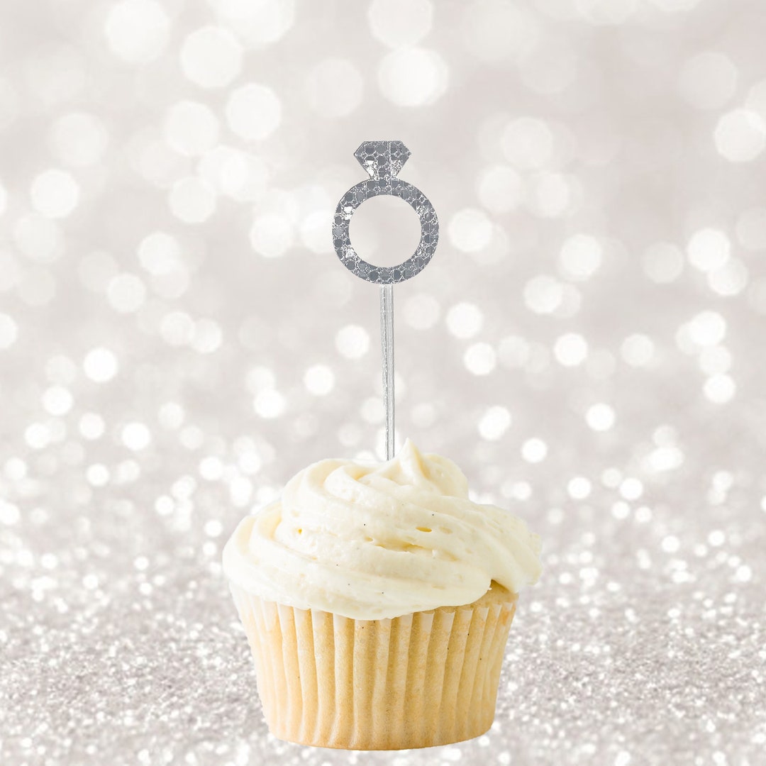 Bridal Bling Ring Cupcake Toppers - Etsy