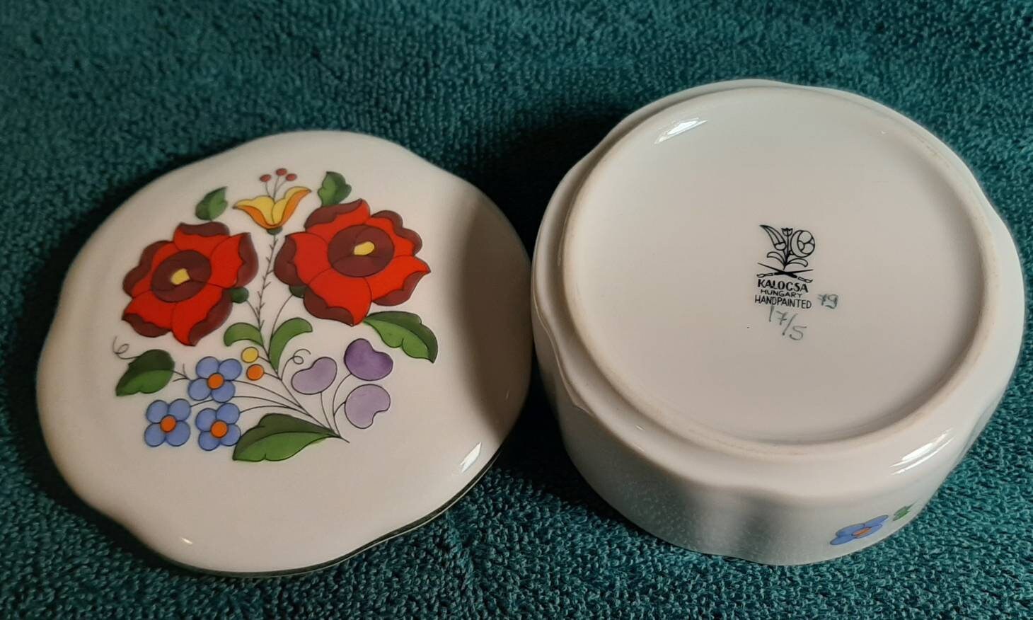 KALOCSA Porcelain Trinket Box Vintage Dated 1979 Etsy