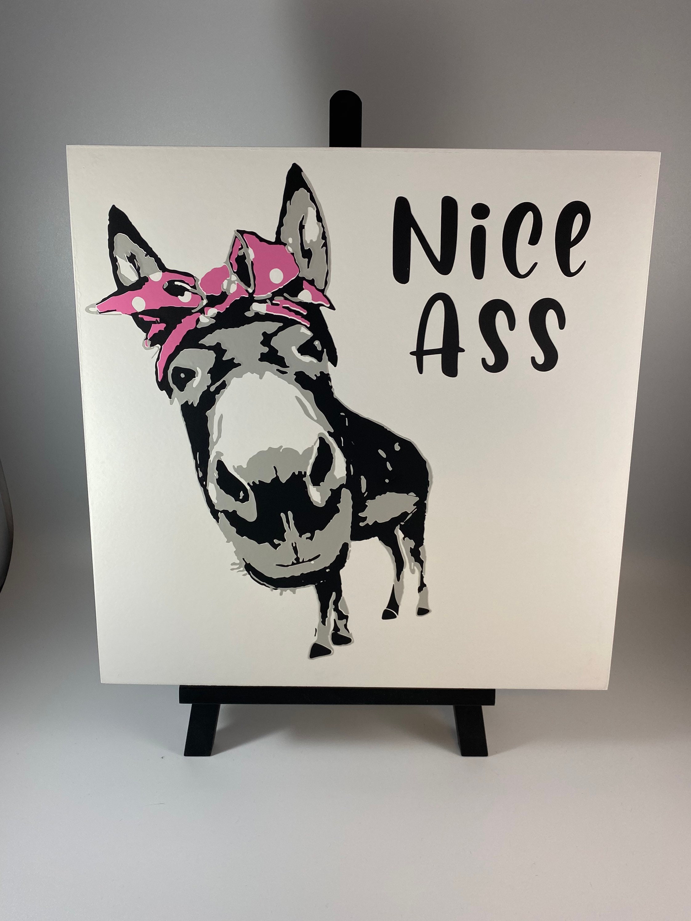 Nice Arse Donkey Bathroom Sign Animal Decor Bathroom Humour Etsy