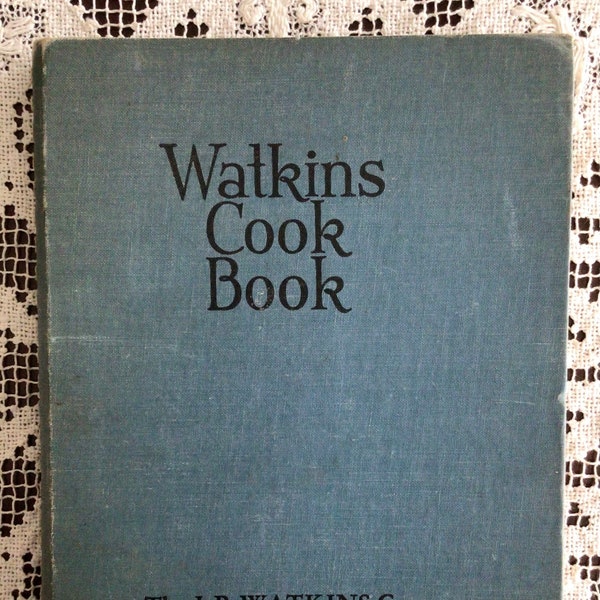 Vintage 1945 Watkins Cook Book, Spiral Bound Collectible Cookbook, Traditional Recipes, Canning, Preserving, Baking, Puddings, Candy WW2 Era