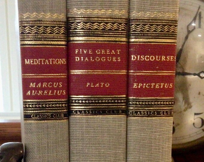 Vintage Philosophy Book Set, Marcus Aurelius, Plato, Epictetus, Walter J. Black, C. 1973, 3 Fine ...