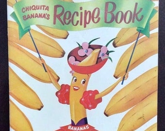 Libro de recetas vintage de plátanos Chiquita, libro de cocina promocional de los años 50