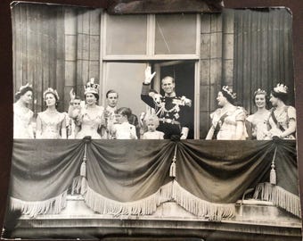 Coronation Day Press Photo, Queen Elizabeth and the Duke of Edinburgh, P.A. Reuter Photos, Fleet St.
