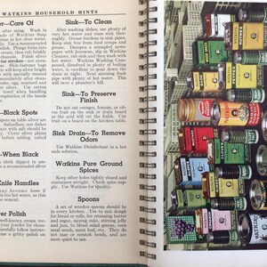 Libro de consejos para el hogar de Watkins, época de la Segunda Guerra Mundial, 1941, Cocina, Limpieza, Administración del hogar, Conservas, Primeros auxilios imagen 13