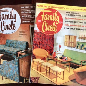 Vintage 1960s Family Circle Magazines, Midcentury Living Room and Decor Covers