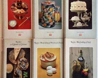 Foods of the World Time Life Cookbooks, Italy, France, Chinese, Scandinavia, Vienna, Quintet, 1968, Set of 6