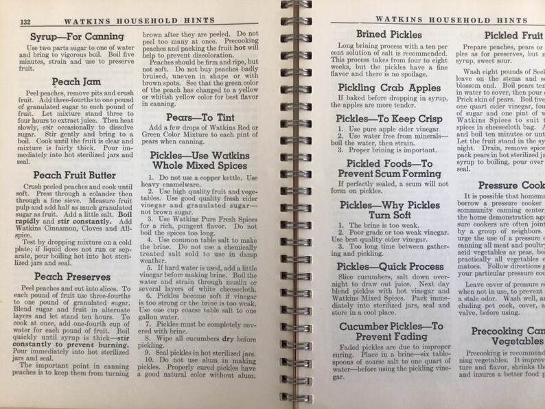 Libro de consejos para el hogar de Watkins, época de la Segunda Guerra Mundial, 1941, Cocina, Limpieza, Administración del hogar, Conservas, Primeros auxilios imagen 12