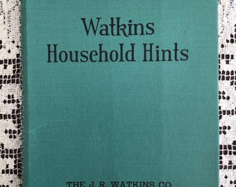 Watkins Household Hints Book, WW2 Era, 1941, Cooking, Cleaning, Household Management, Canning, First Aid
