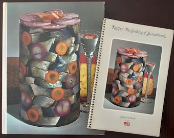 Vintage The Cooking of Scandinavia, Hardcover plus Spiral Cookbook, Time Life, Foods of the World, 1968