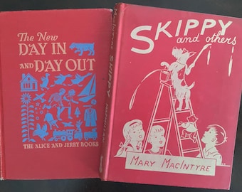 Vintage 1940s School Books/Basic Readers for Children, Alice and Jerry, Skippy and Others
