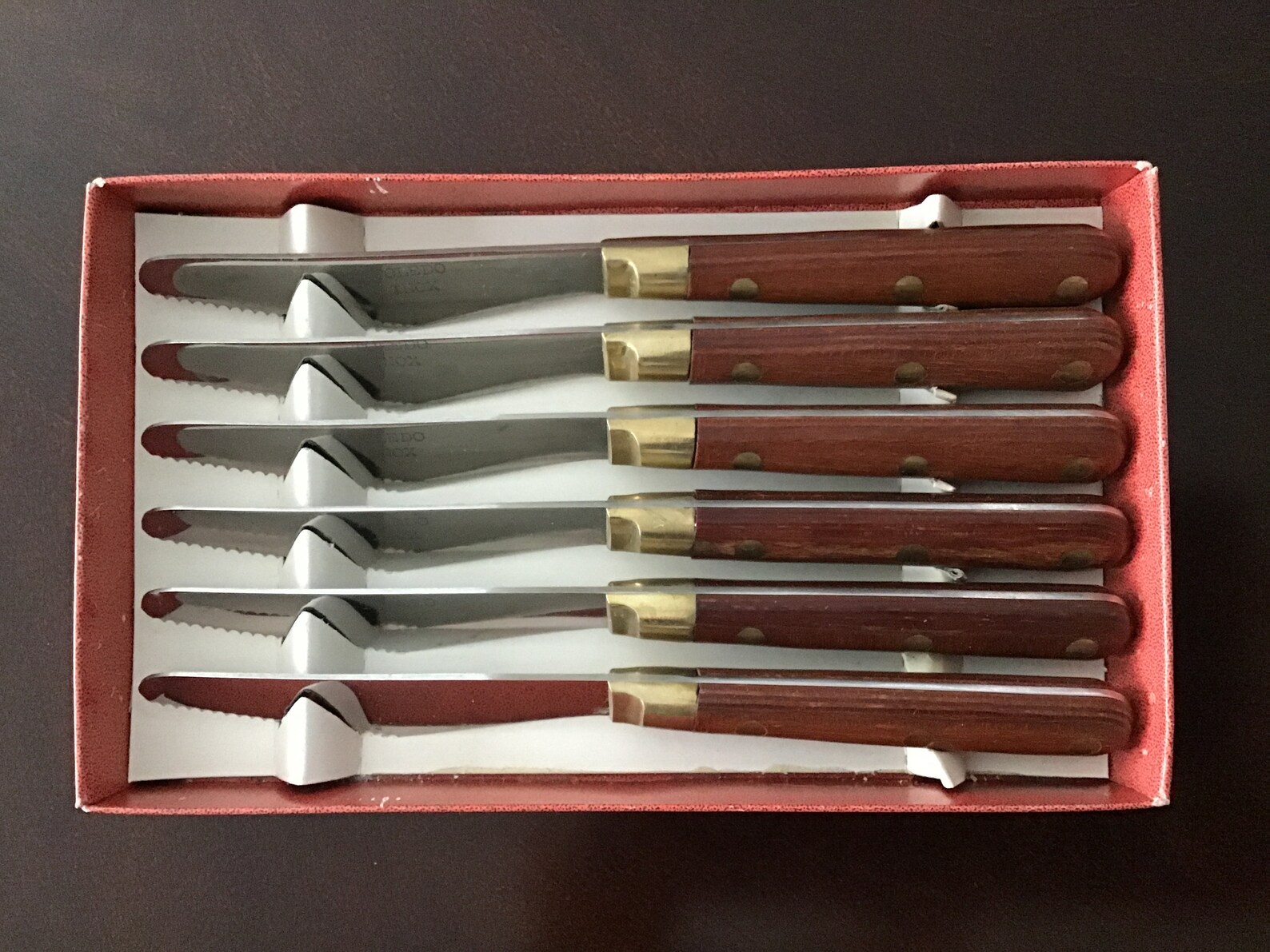 Vintage Steak Knives Toledo Inox wooden handles made in Spain Etsy