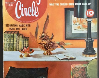 Vintage 1961 Family Circle Magazine, October Issue, Midcentury Fashion, Decor, Ads, Hairstyles